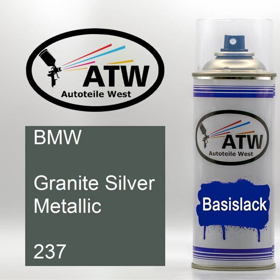 BMW, Granite Silver Metallic, 237: 400ml Sprühdose, von ATW Autoteile West.